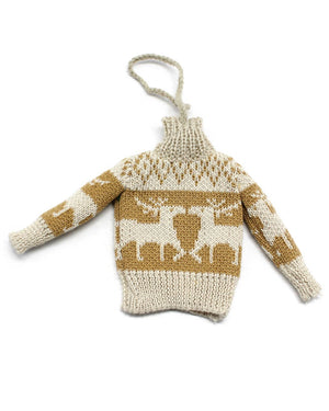 reindeer motif sweater ornament