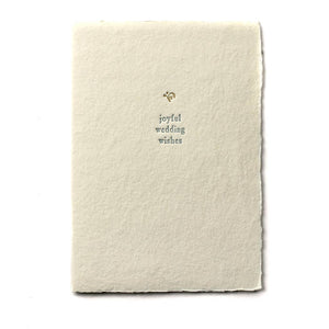 Joyful Wedding Wishes Small Salutations Handmade Paper Card