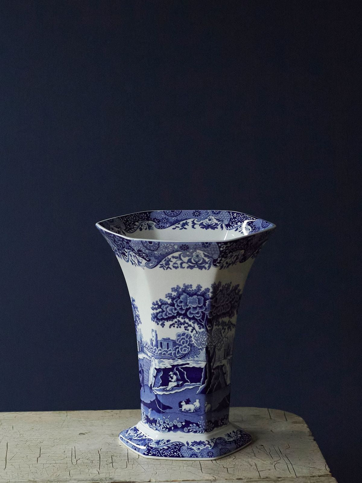 Blue Italian Hexagonal Vase