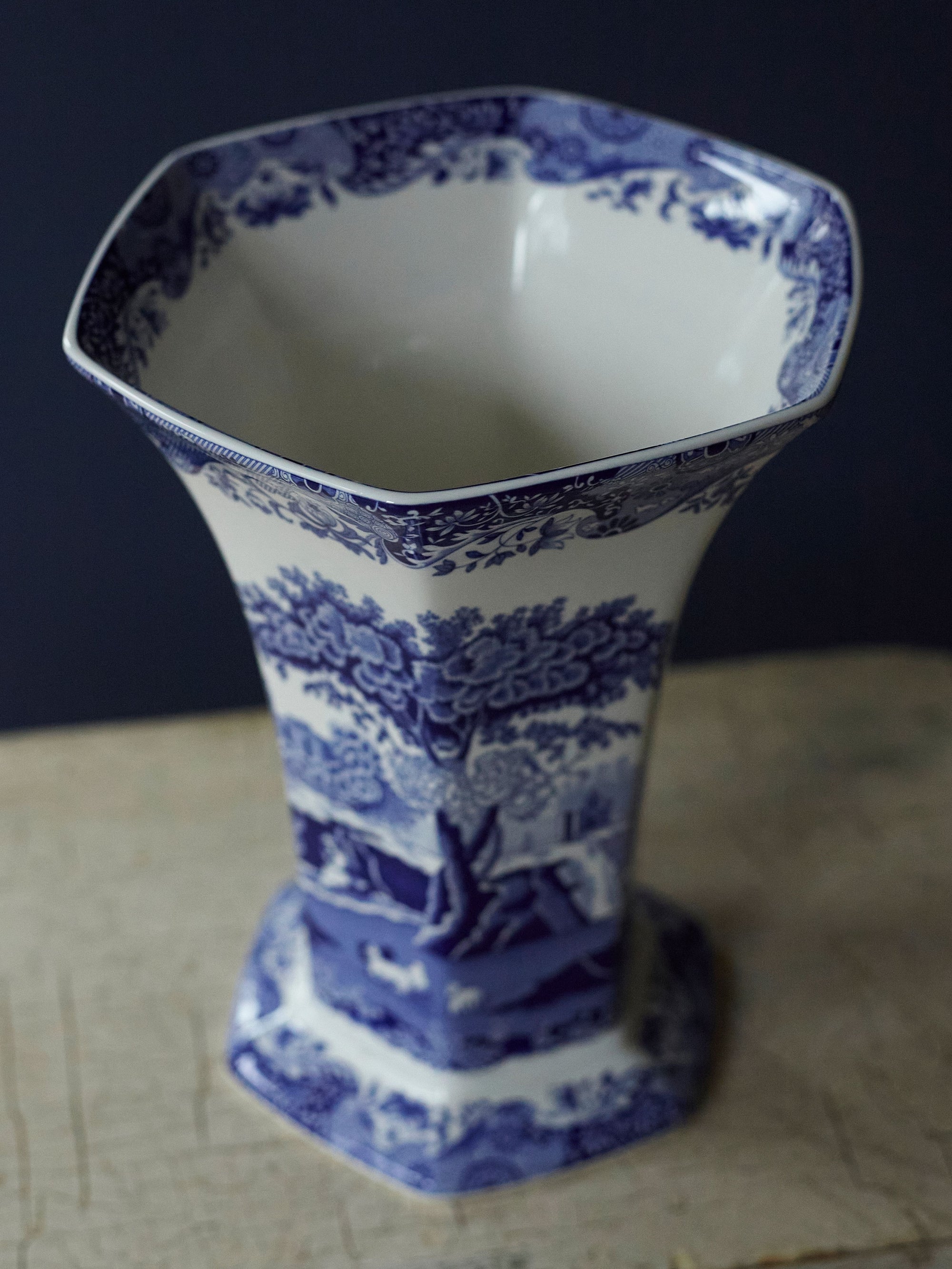 Blue Italian Hexagonal Vase