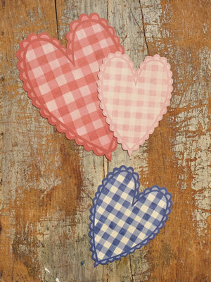 Red Gingham Heart Card