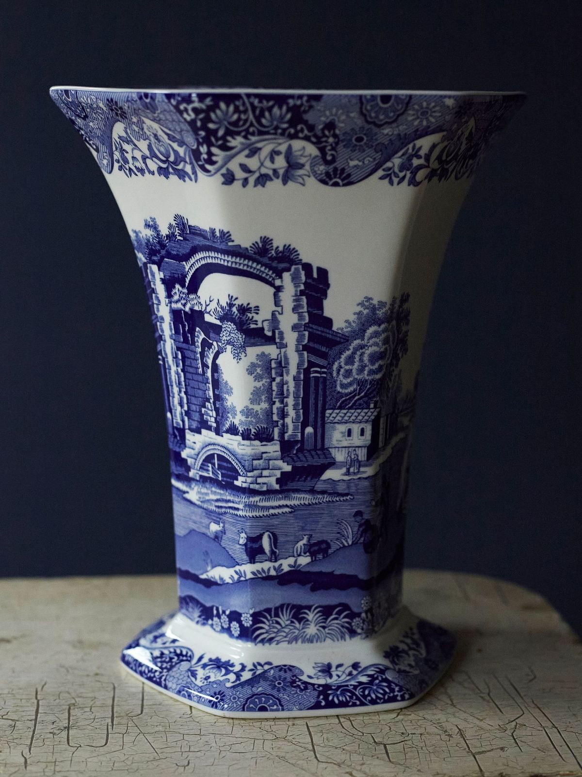 Blue Italian Hexagonal Vase