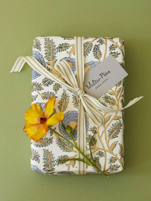 Hand Block Printed Gift Wrap Sheets - Concord - Wonderful Life Farm