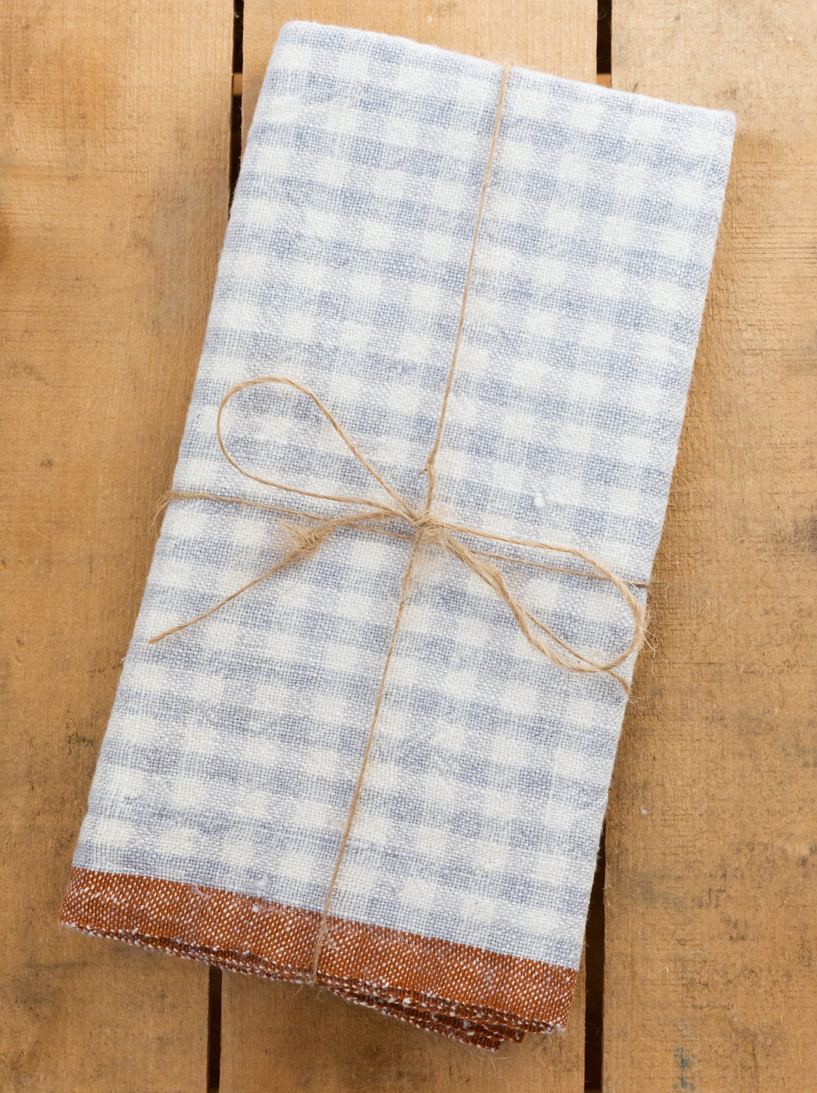 Two-Tone Gingham Towel, Grey