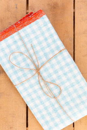 Two-Tone Gingham Towel, Blue